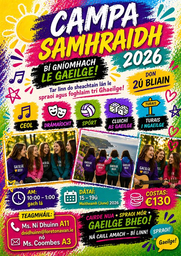 Gaeilge Summer Camp - for our 2nd year students