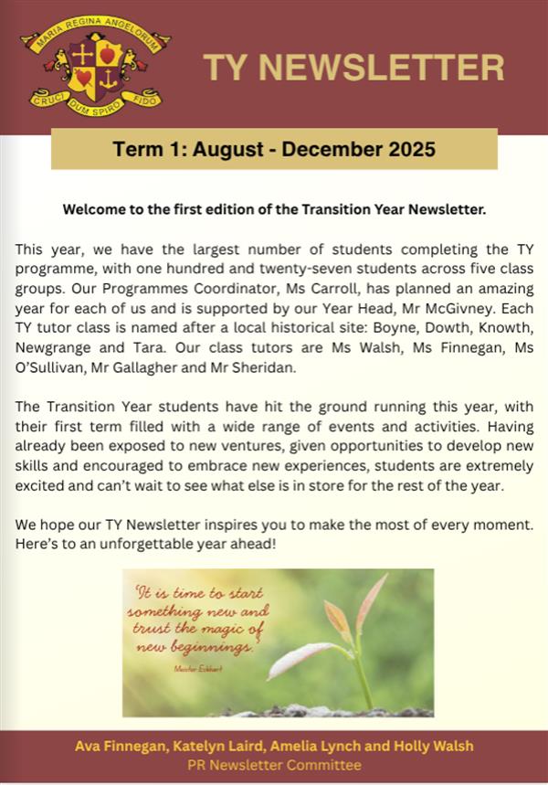 TY 25 - 26 Christmas Newsletter